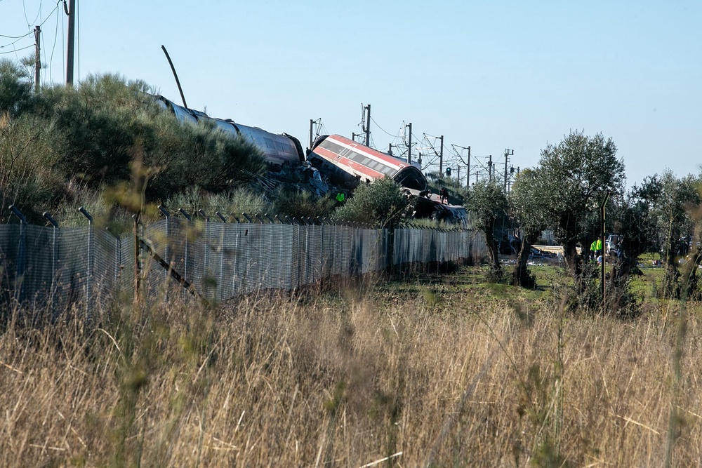 The site of the accident between two trains in Urda, Spain, on Wednesday 28 October 2026. (Juanma Jiménez/Europa Press via AP)