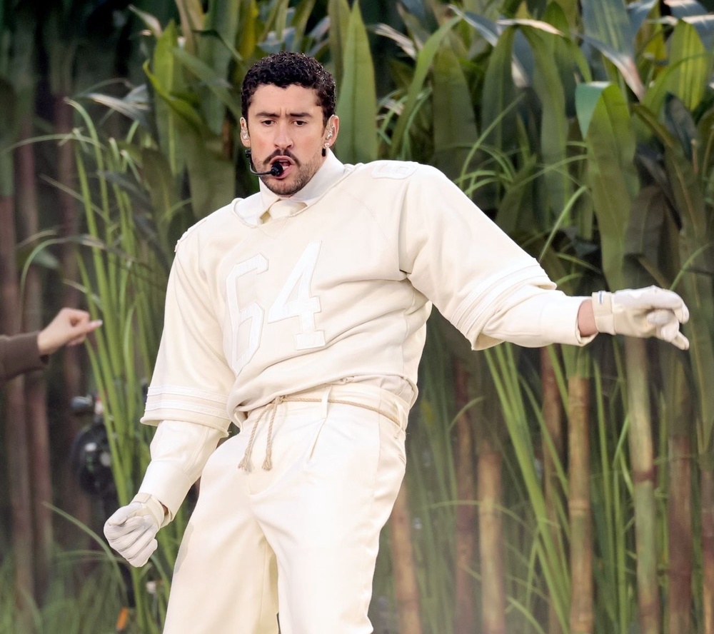 The Meaning Behind Bad Bunny S Super Bowl 2026 Outfits And Jersey Number Bad Bunny Super Bowl 2026 Show Zara Outfit Jersey Meaning Symbolism Adidas Sneakers Gettyimages 2260604708 2 2 