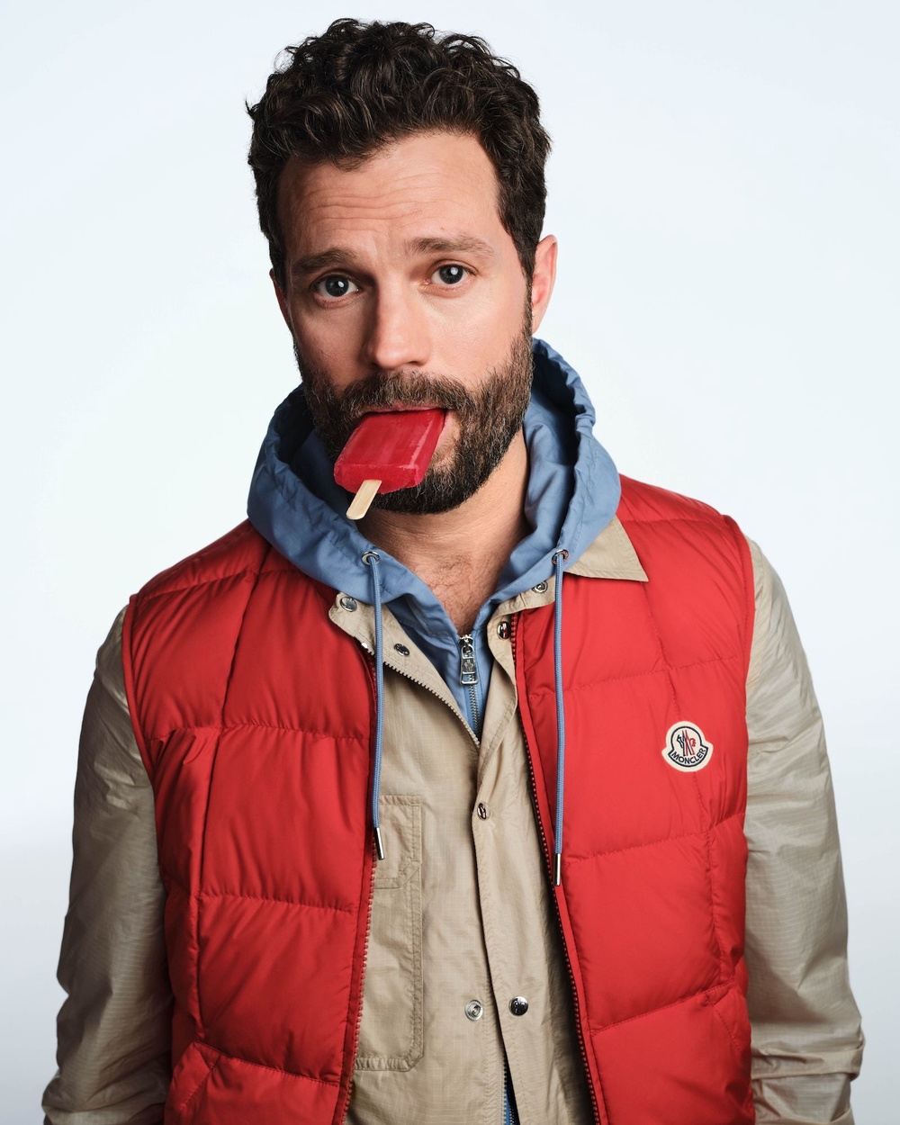 Jamie Dornan stars in the Moncler Summer 2026 campaign, Have A Puffy Summer
