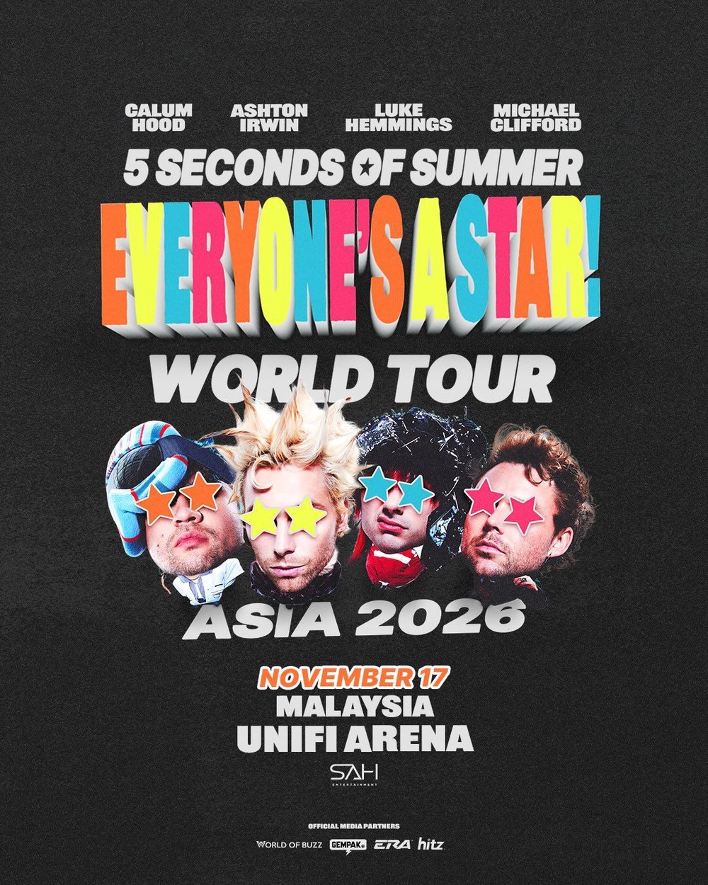 Image from: 5 Seconds of Summer confirms 2026 Asia tour with a Malaysian stop this November