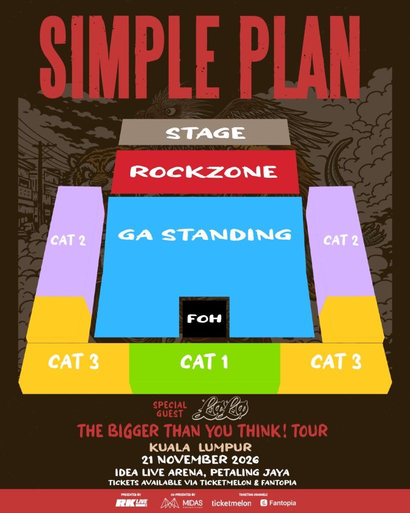 simple plan malaysia concert 2026 ticket prices and seat map