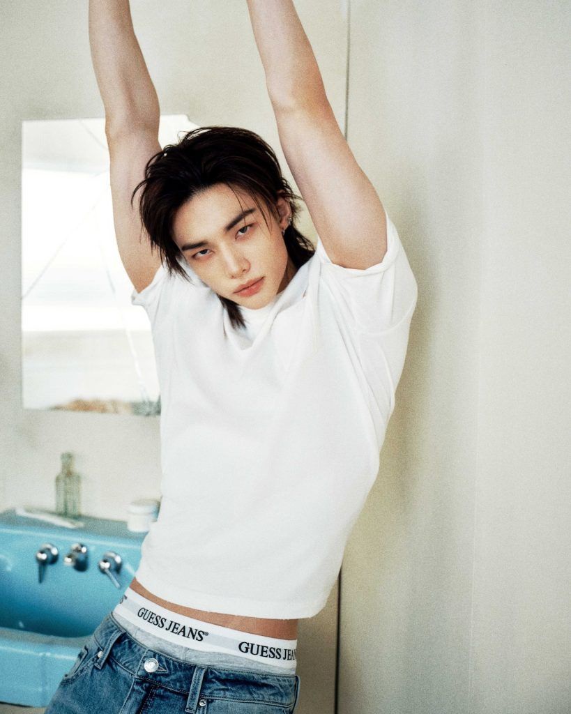 Image from: Hyunjin makes debut as GUESS Global Ambassador in SS26 campaign