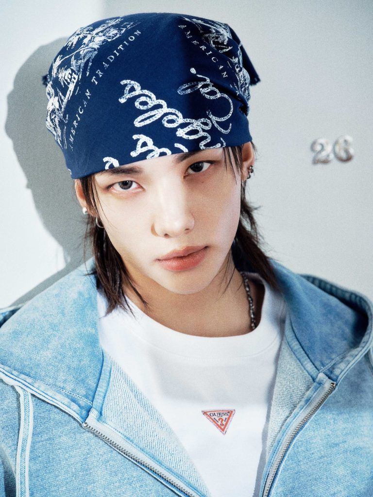 Image from: Hyunjin makes debut as GUESS Global Ambassador in SS26 campaign