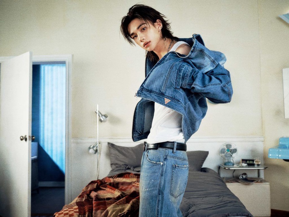 Image from: Hyunjin makes debut as GUESS Global Ambassador in SS26 campaign