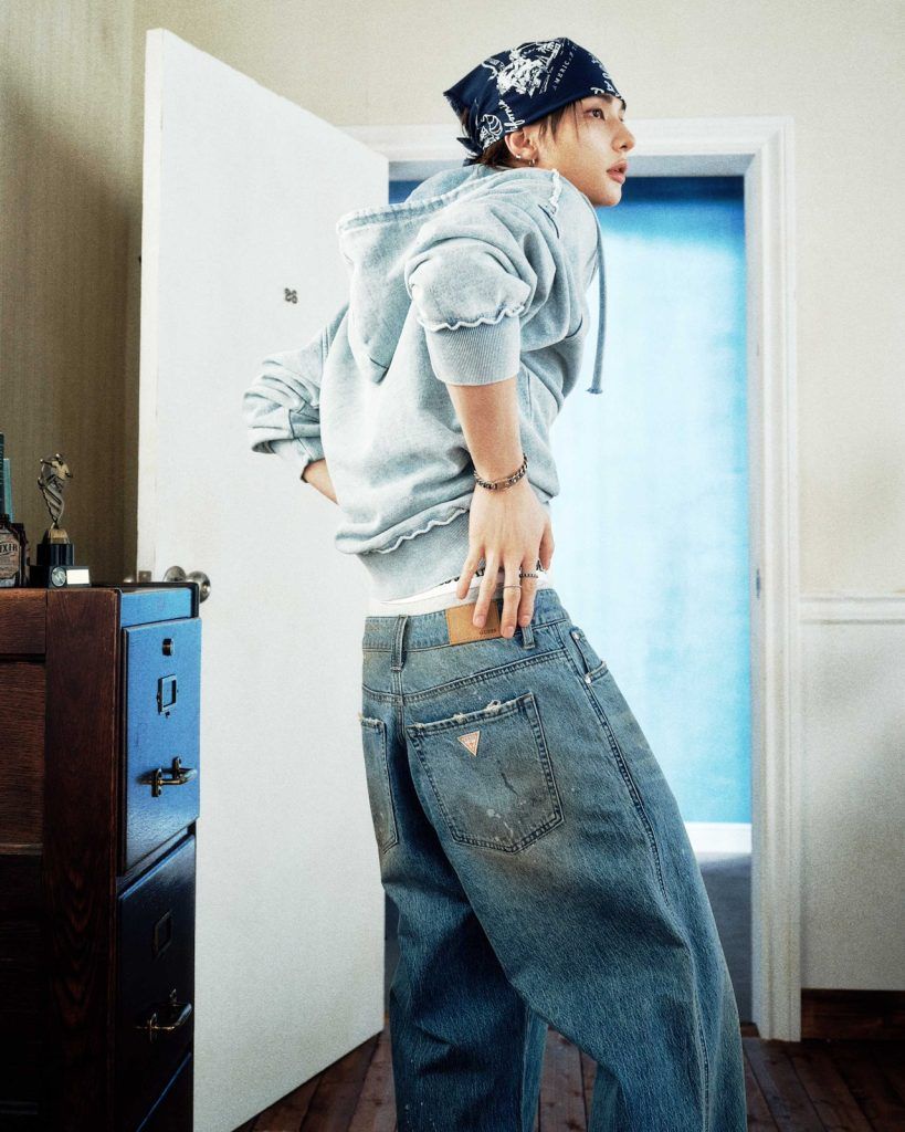 Image from: Hyunjin makes debut as GUESS Global Ambassador in SS26 campaign