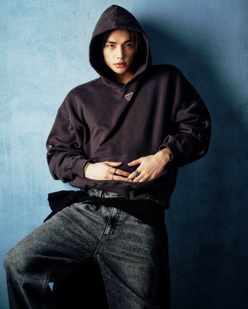 Image from: Hyunjin makes debut as GUESS Global Ambassador in SS26 campaign