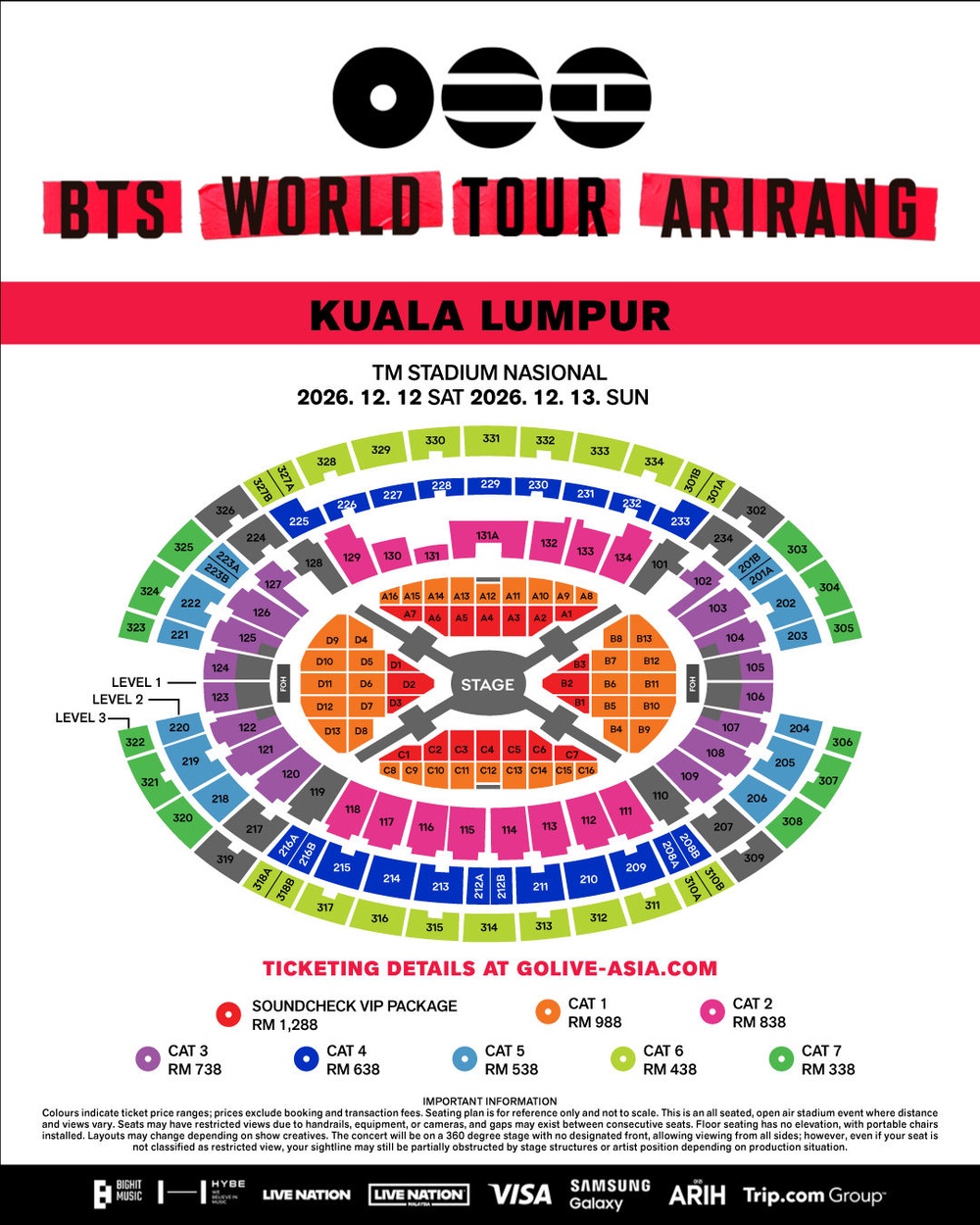bts concert in malaysia 2026 seat map and ticket prices