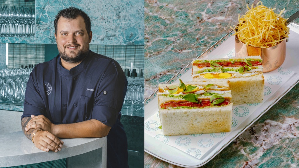 Chef Agustin Balbi and Club Sandwich Blue Box Café Hong Kong