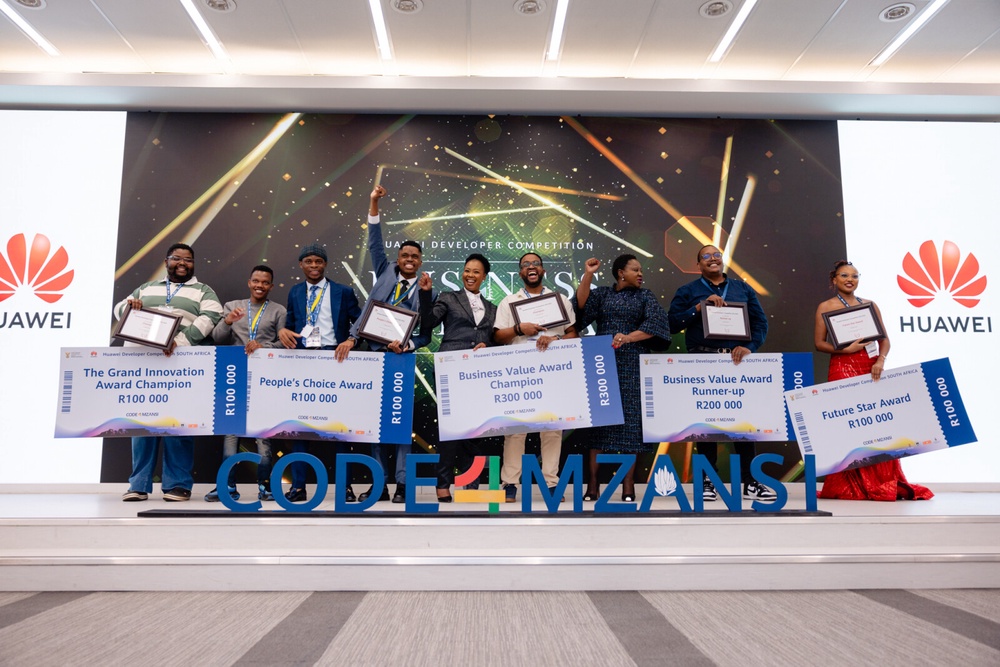 The winners at the Huawei Developer Competition, Code4Mzansi
