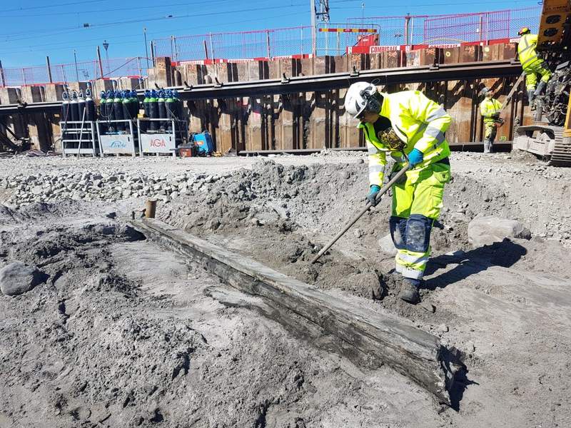 Image from: Construction Crews Digging a Swedish Tunnel Uncover Six Shipwrecks Lost Beneath the City
