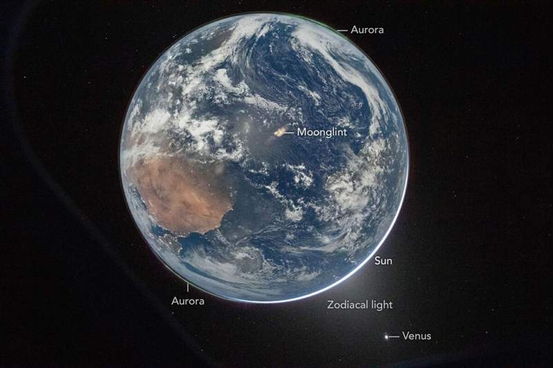 Image from: Moonlit Earth Captured by Artemis II Reveals Unseen Nighttime Landscape