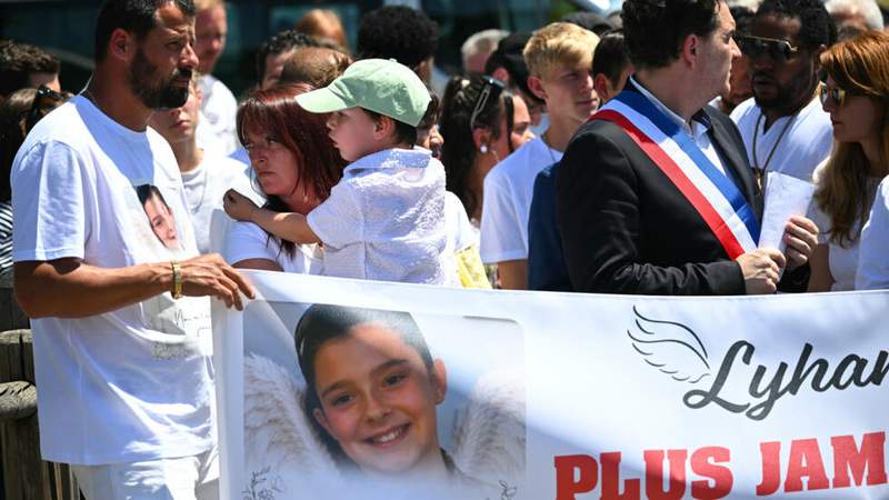 Image from: Thousands gather for march for French girl whose killing sparked outrage over lapses