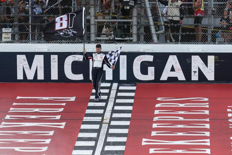 Image from: NASCAR Cup Series standings after Denny Hamlin wins FireKeepers Casino 400