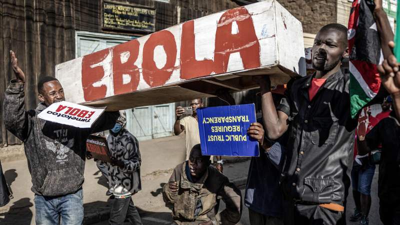 Image from: One shot as Kenyan protests at US Ebola centre turn violent