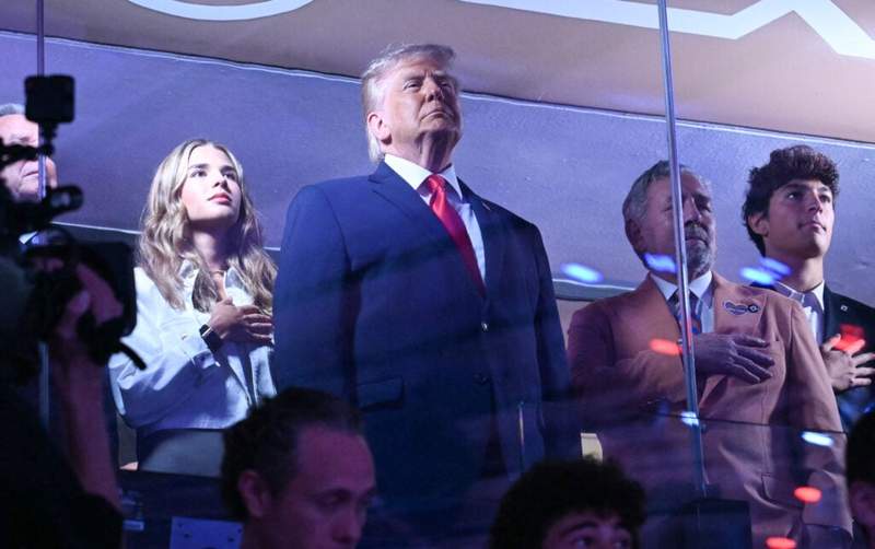Image from: James Dolan says Donald Trump was ‘very much awake’ after viral NBA Finals sleeping accusations