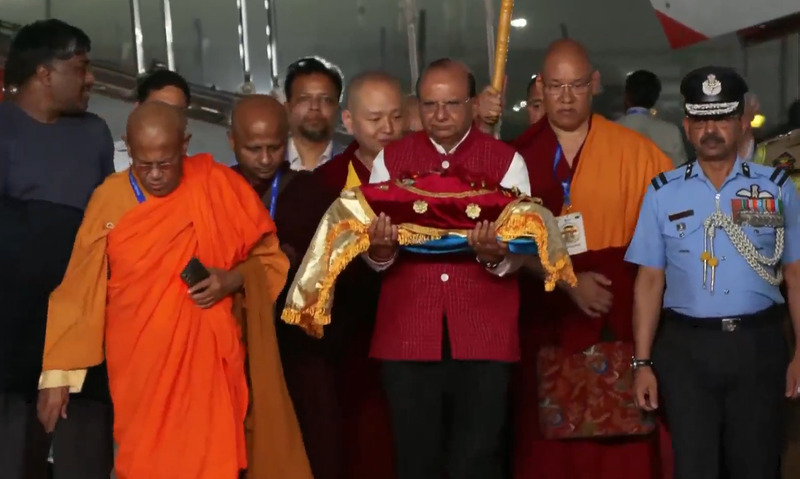Image from: Sacred relics of Lord Buddha's chief disciples return to Delhi from Mongolia; LG Ladakh hails "profoundly historic moment"