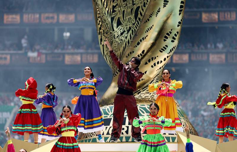 Image from: Azteca Stadium turns into musical, cultural festival as Mana, J Balvin, Belinda headline vibrant FIFA World Cup 2026 opening show