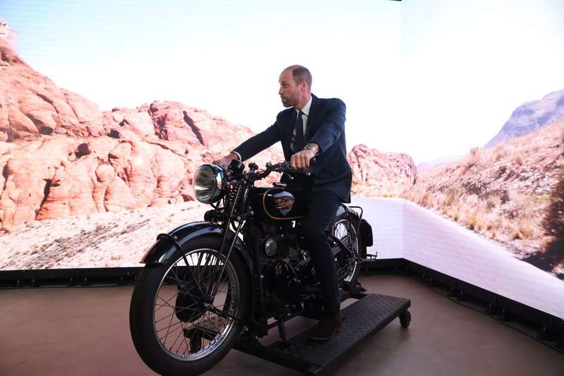 Image from: William admits he wears a 'disguise' to ride motorbikes