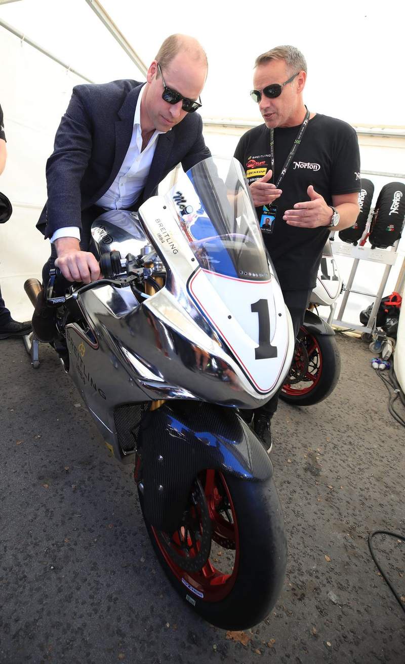 Image from: William admits he wears a 'disguise' to ride motorbikes