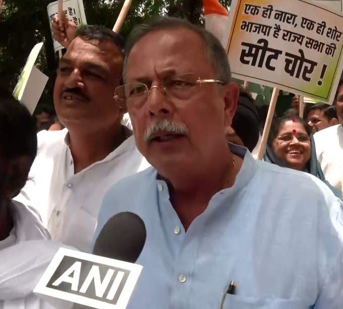 Image from: Congress protests in Delhi over rejection of Meenakshi Natarajan's Rajya Sabha nomination; leaders stopped near 24 Akbar Road