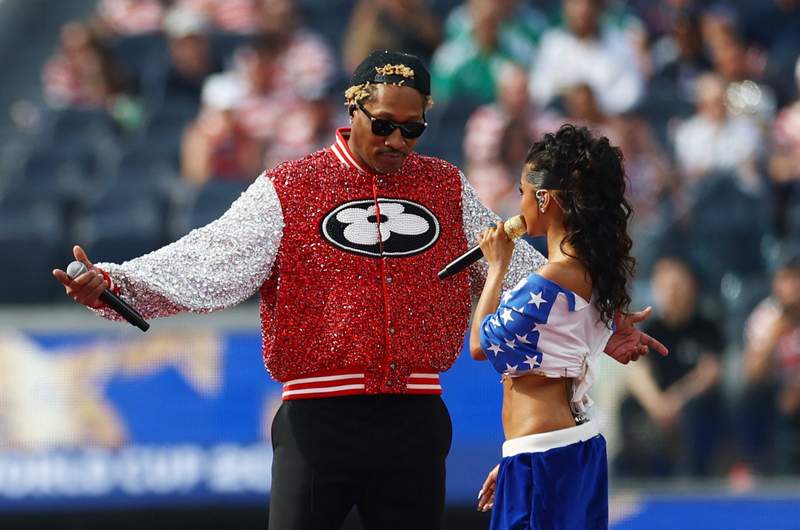 Image from: Future, Tyla set FIFA World Cup 2026 stage ablaze with 'Game Time' at opening ceremony in LA