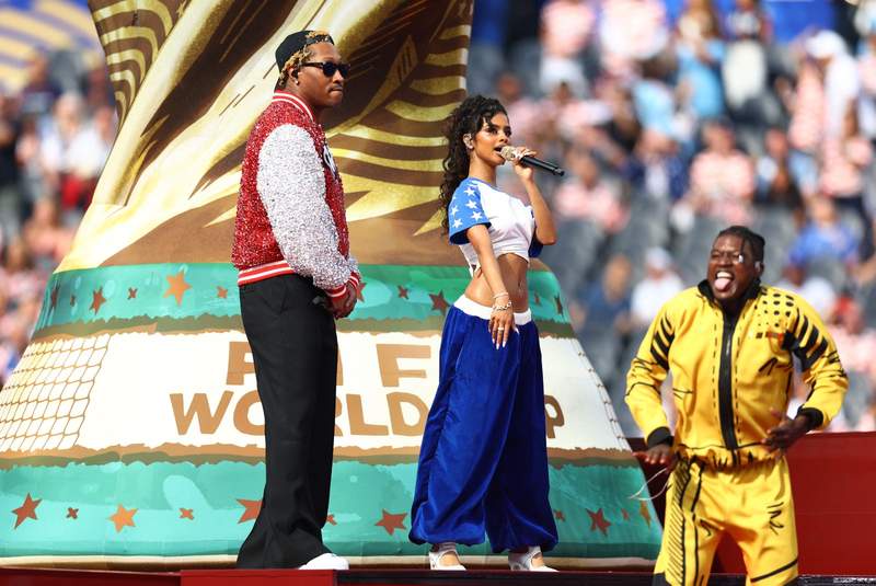 Image from: Future, Tyla set FIFA World Cup 2026 stage ablaze with 'Game Time' at opening ceremony in LA