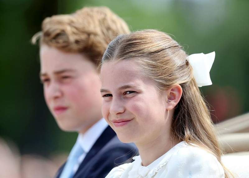 Image from: Prince Louis, Prince George and Princess Charlotte wave to crowds during King's Birthday Parade