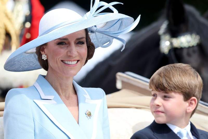 Image from: Prince Louis, Prince George and Princess Charlotte wave to crowds during King's Birthday Parade