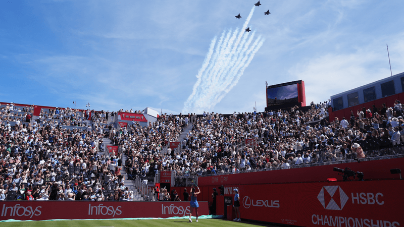 Image from: Emma Raducanu 'in awe' of King Charles birthday flypast after being interrupted during match