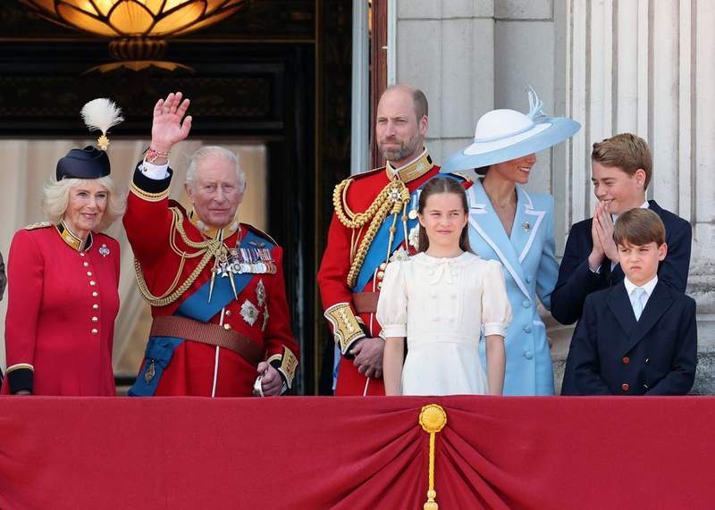 Image from: Prince George struggles to contain sneeze during national anthem at Trooping the Colour