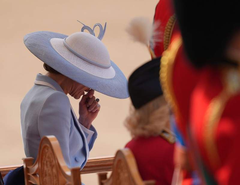Image from: Prince George struggles to contain sneeze during national anthem at Trooping the Colour