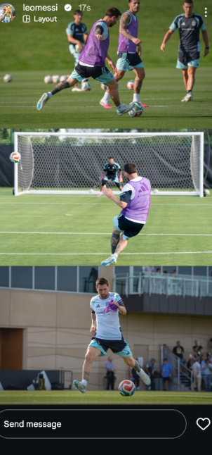 Image from: Messi participates in intense training session ahead of Argentina's FIFA WC opener