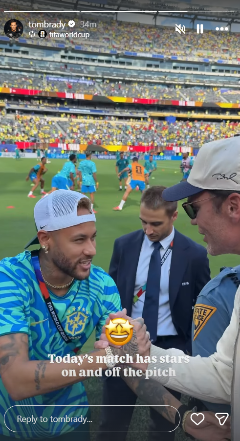 Image from: Travis Scott, NFL icon Tom Brady meet Neymar, attend Brazil-Morocco WC clash