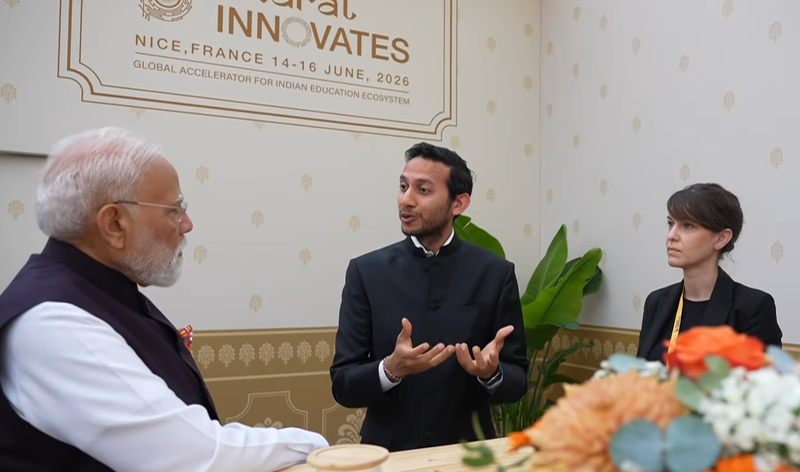 Image from: PM Modi interacts with investors, venture capitalists in Nice ahead of Bharat Innovates 2026