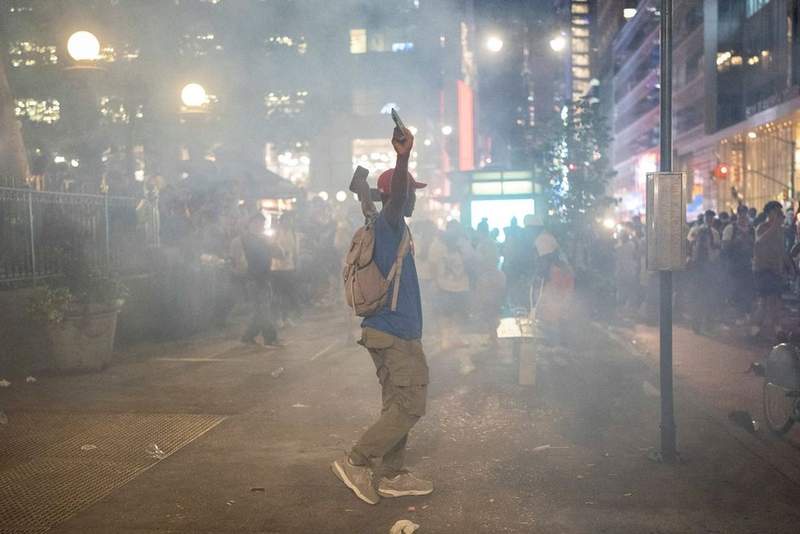 Image from: New York streets descend into chaos after Knicks win NBA Finals
