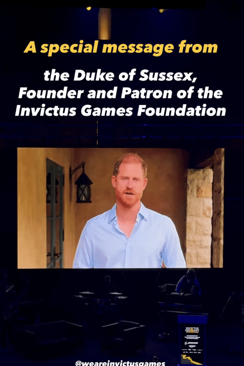 Image from: Prince Harry releases new message ahead of event close to his heart in Germany
