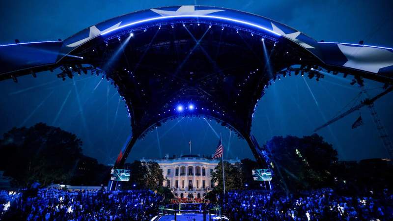 Image from: In Pictures: Trump marks 80th birthday with White House UFC spectacle