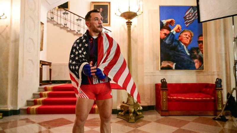 Image from: In Pictures: Trump marks 80th birthday with White House UFC spectacle