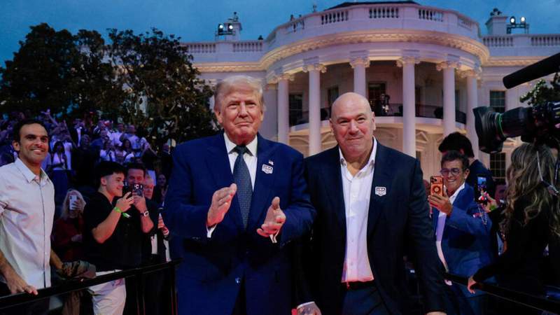 Image from: In Pictures: Trump marks 80th birthday with White House UFC spectacle