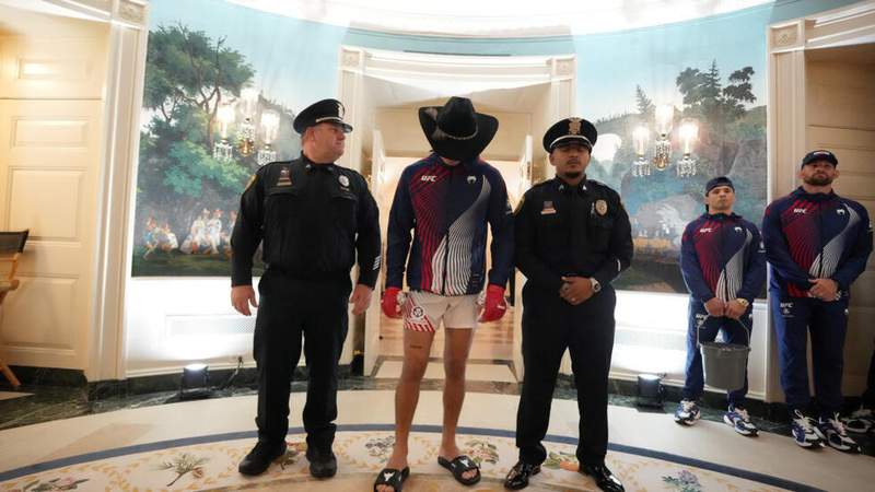 Image from: In Pictures: Trump marks 80th birthday with White House UFC spectacle