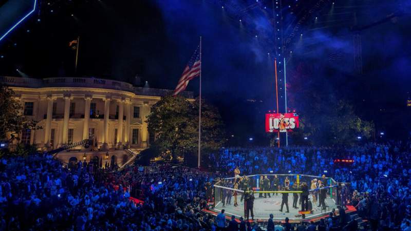 Image from: In Pictures: Trump marks 80th birthday with White House UFC spectacle