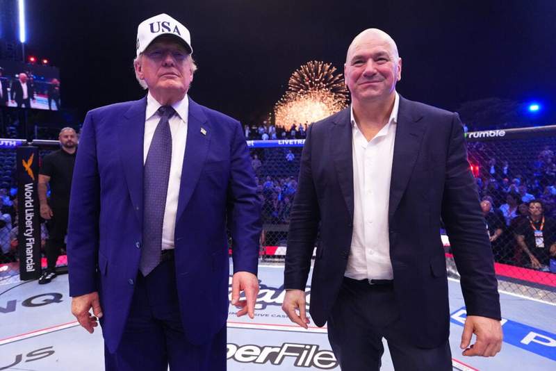 Image from: US President Donald Trump repeats his New York Knicks Game 3 moment at UFC Freedom 250