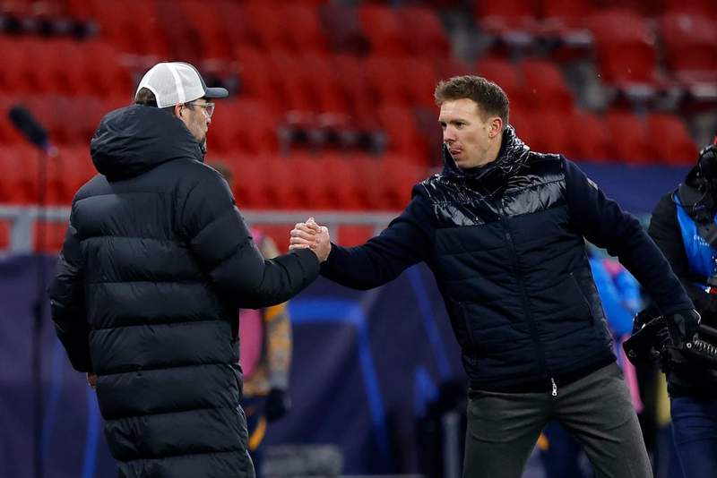 Image from: Jurgen Klopp apologises to Julian Nagelsmann after one word sparks Germany storm