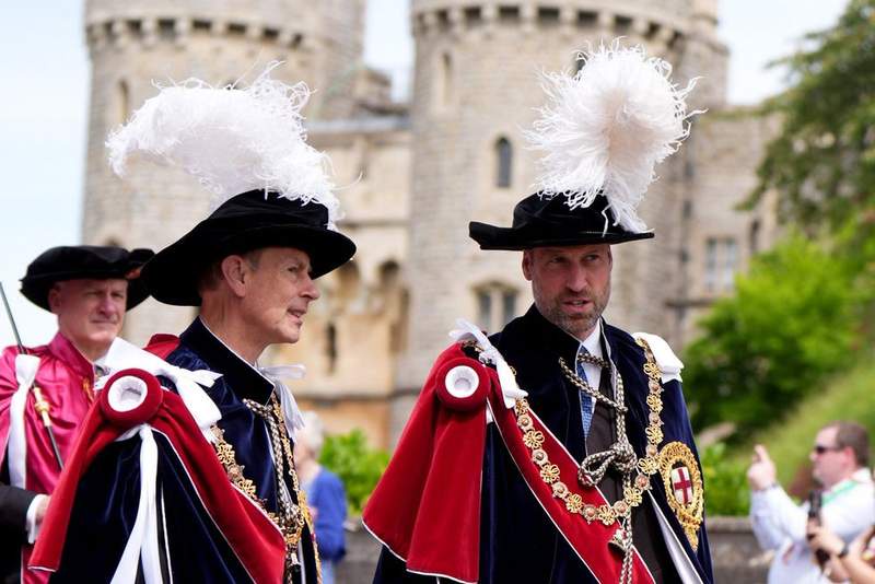 Image from: King Charles, Queen Camilla and Prince William attend historic Order of the Garter ceremony
