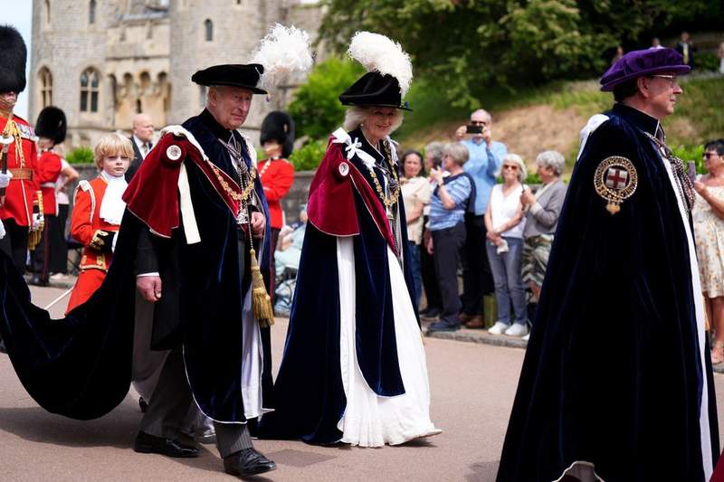 Image from: King Charles, Queen Camilla and Prince William attend historic Order of the Garter ceremony