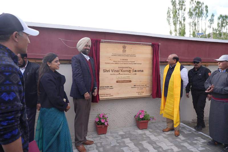 Image from: Ladakh LG Saxena inaugurates rejuvenated T-trench water body at Gompa village in Leh
