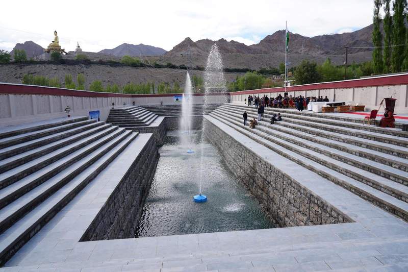 Image from: Ladakh LG Saxena inaugurates rejuvenated T-trench water body at Gompa village in Leh