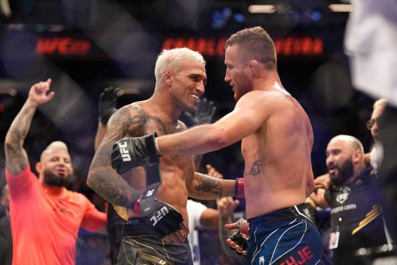Image from: Justin Gaethje called out by two UFC stars after shock win over Ilia Topuria