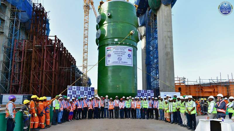 Image from: India-Russia nuclear partnership marks key milestone at Kudankulam Unit-5 with reactor pressure vessel installation