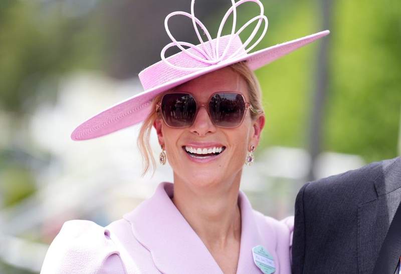 Image from: Zara and Mike match in pink on day one of Royal Ascot